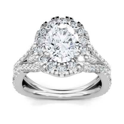 Imagine Bridal 14K White Gold Oval Diamond Engagement Ring 0.10ct