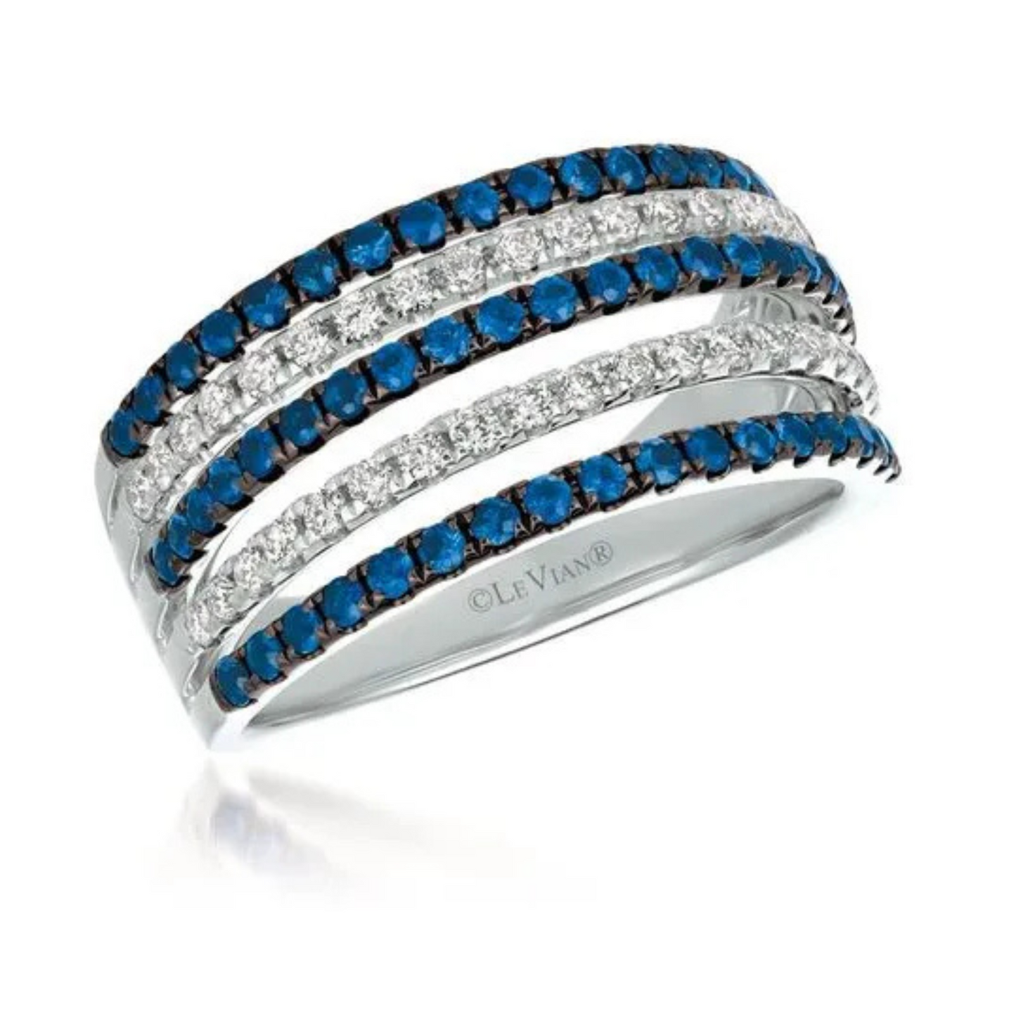 Le Vian 14K Vanilla Gold Blueberry Sapphire & Vanilla Diamond Ring 0.625ct