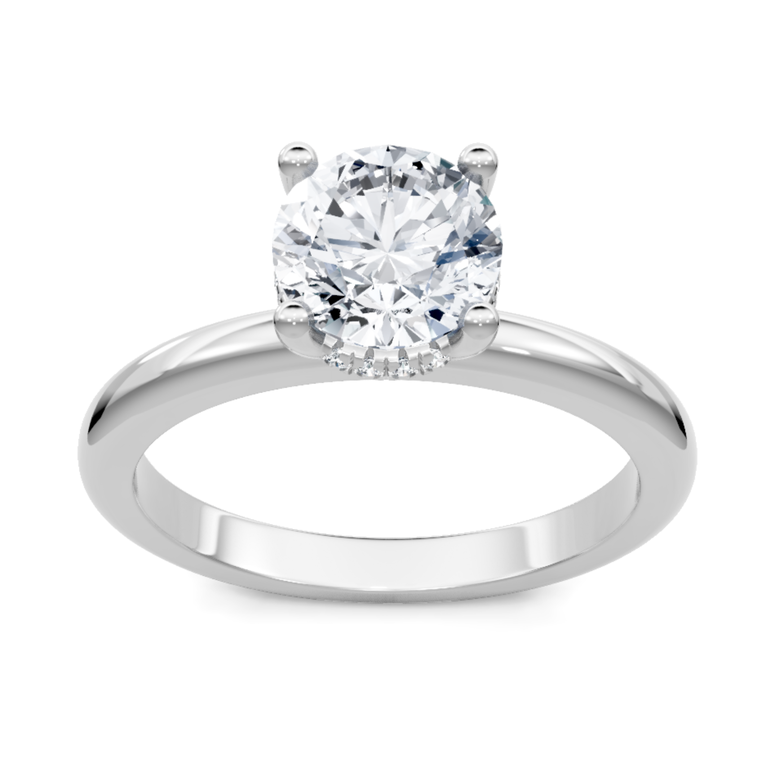 Imagine Bridal 14K White Gold Round Diamond Engagement Ring 1.05ct