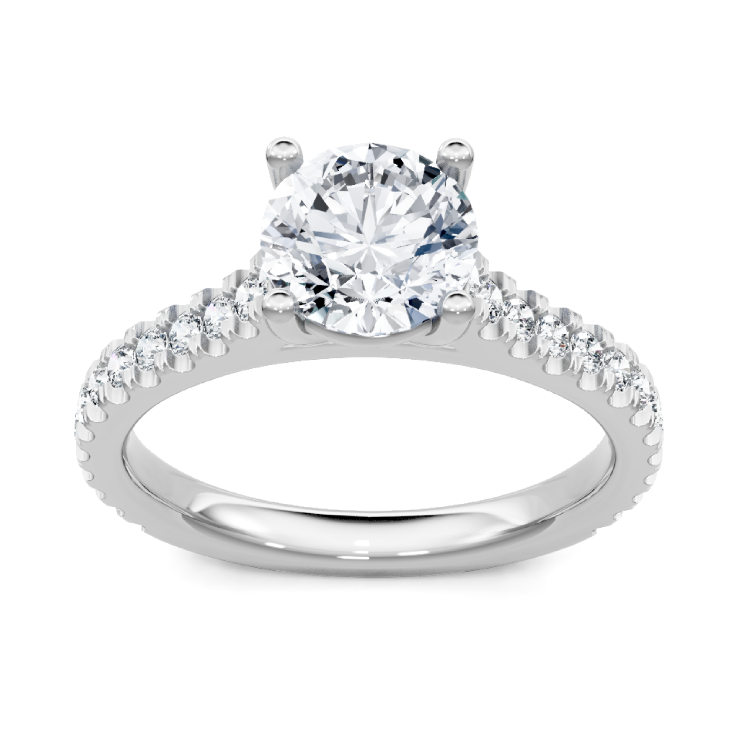 Imagine Bridal 14K White Gold Round Diamond Engagement Ring 1.00ct
