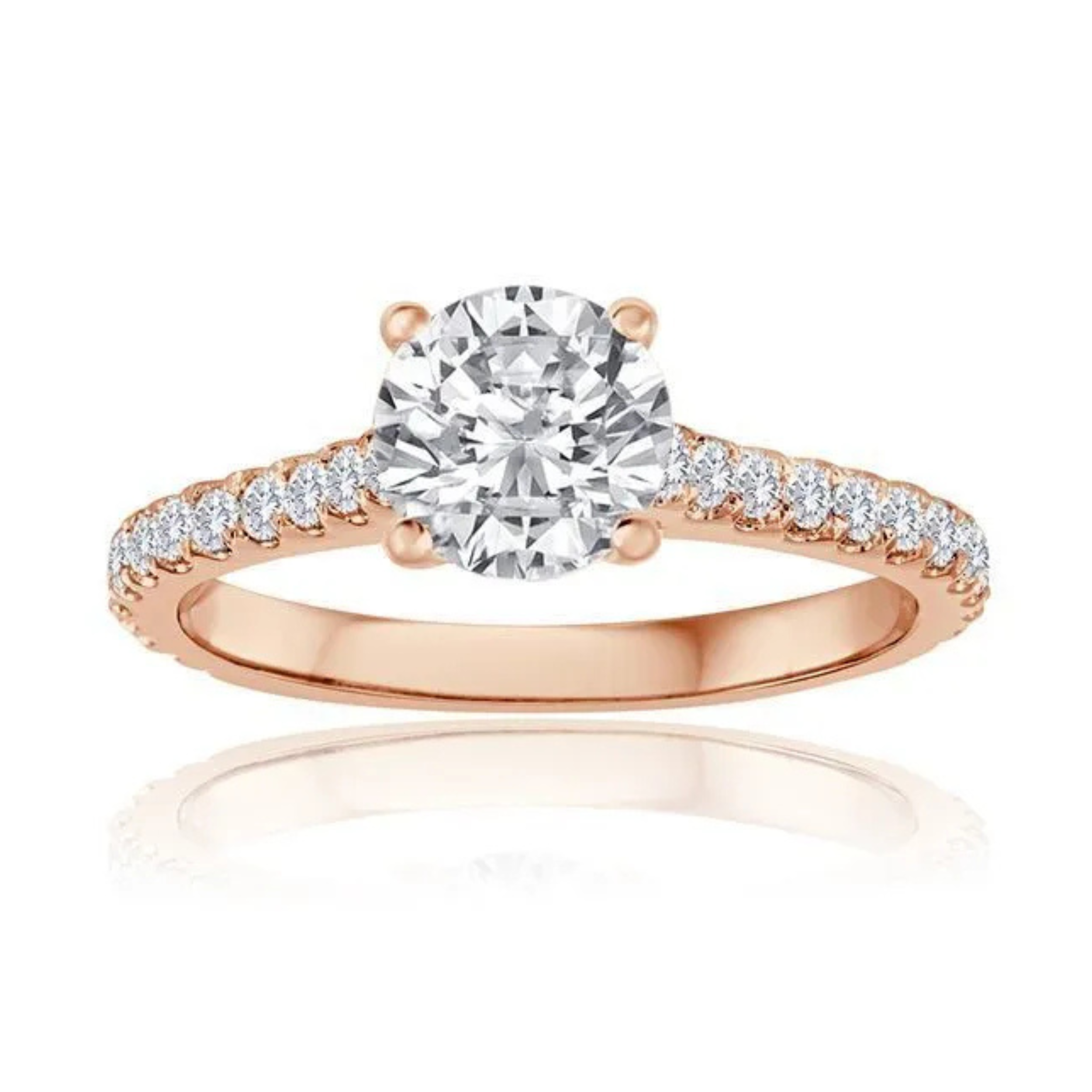 Imagine Bridal 14K White Gold Round Diamond Engagement Ring 1.00ct