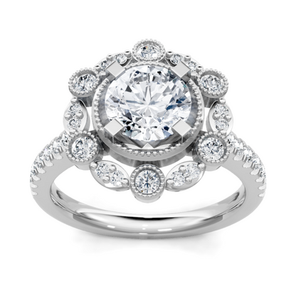 Imagine Bridal 14K White Gold Round Diamond Engagement Ring 0.40ct