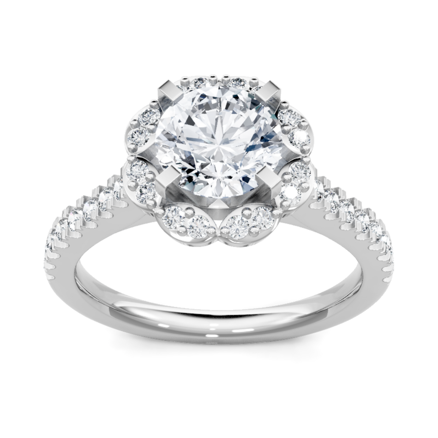 Imagine Bridal 14K White Gold Round Diamond Engagement Ring 0.33ct