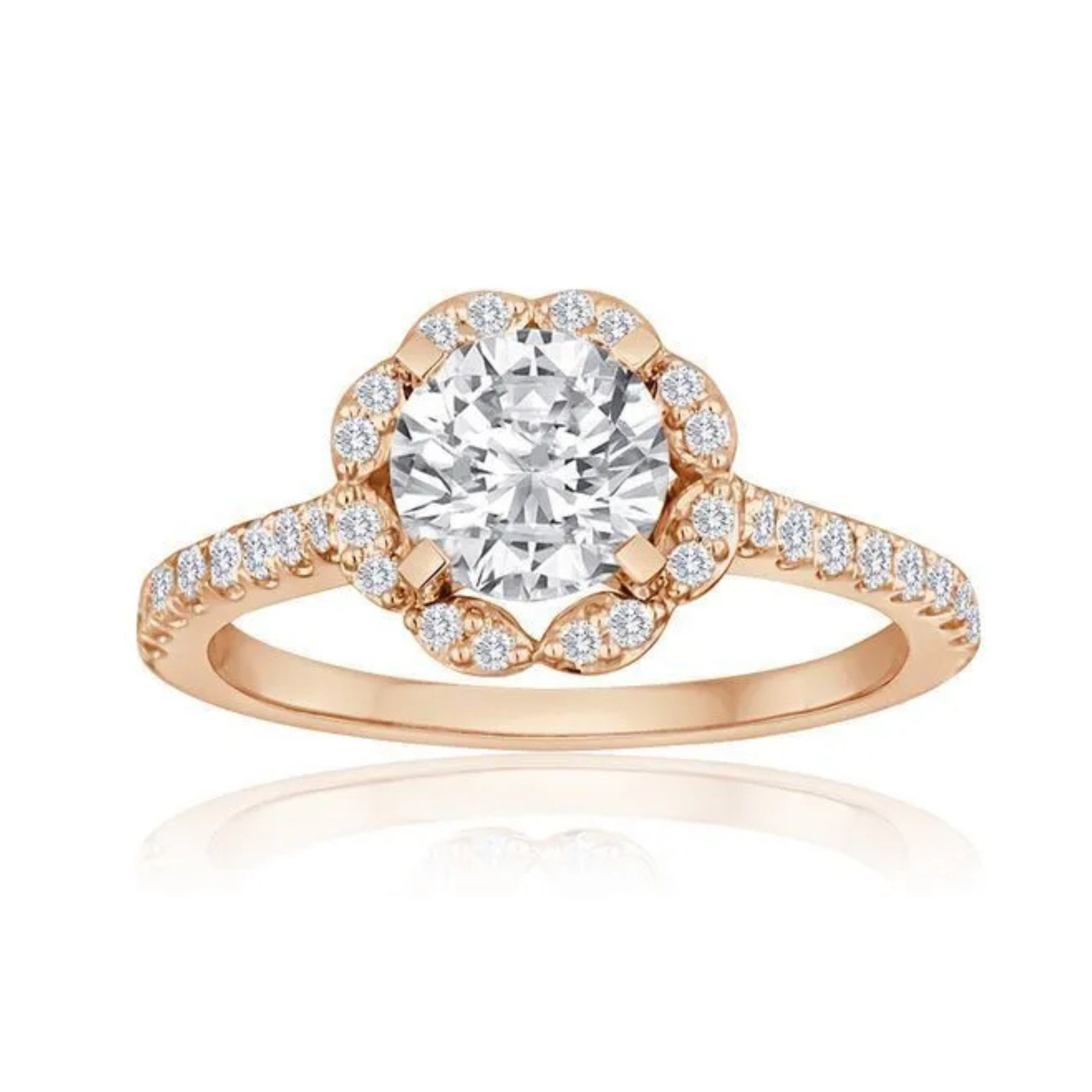 Imagine Bridal 14K White Gold Round Diamond Engagement Ring 0.33ct