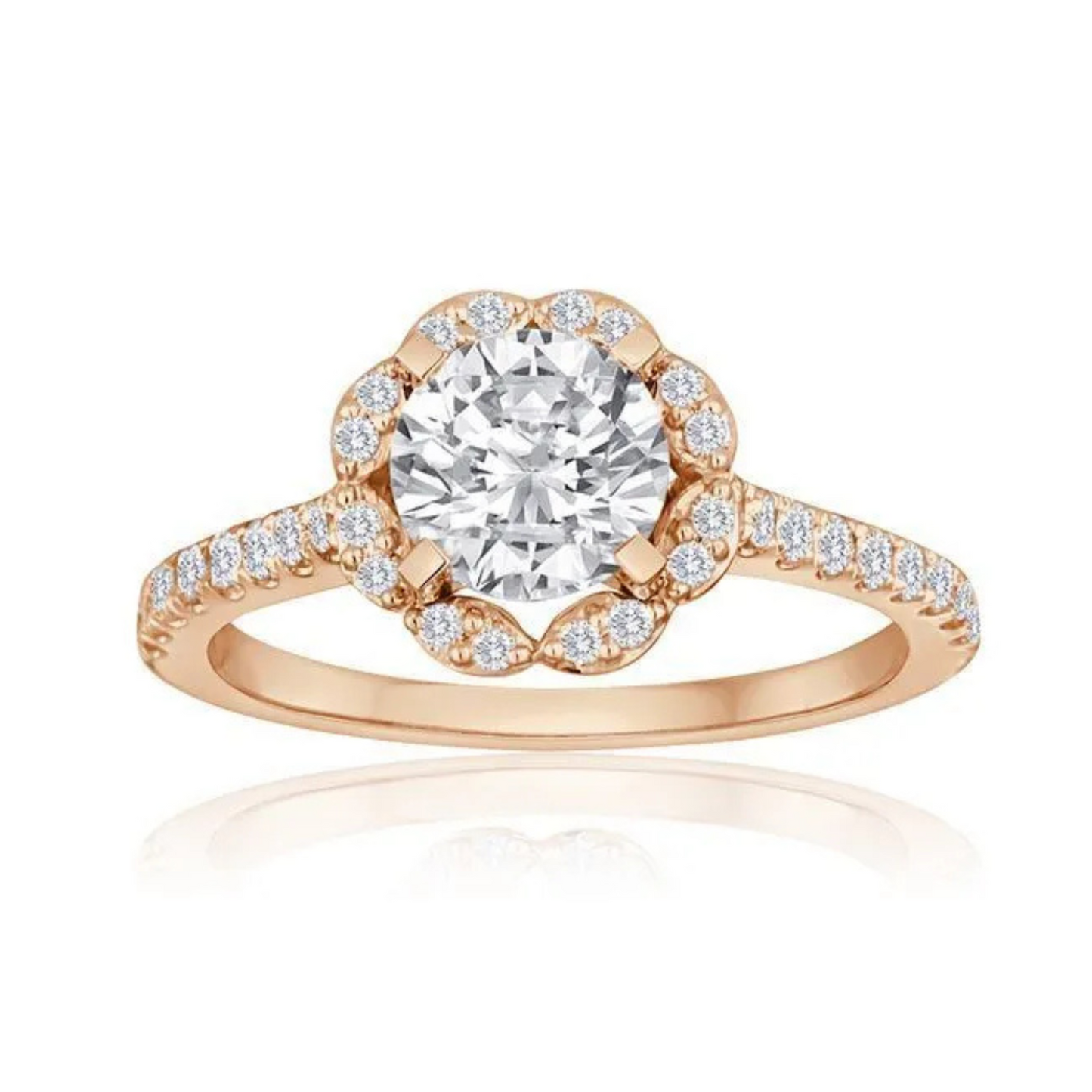 Imagine Bridal 14K White Gold Round Diamond Engagement Ring 0.33ct