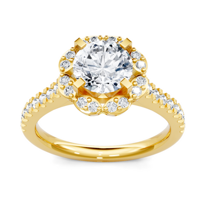 Imagine Bridal 14K Yellow Gold Round Diamond Engagement Ring 0.33ct