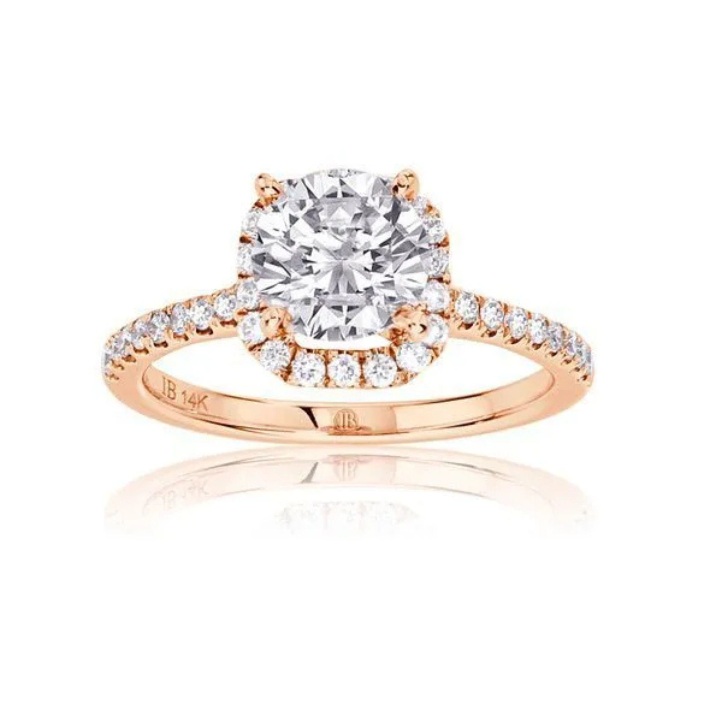 Imagine Bridal 14K White Gold Round Diamond Engagement Ring 0.38ct