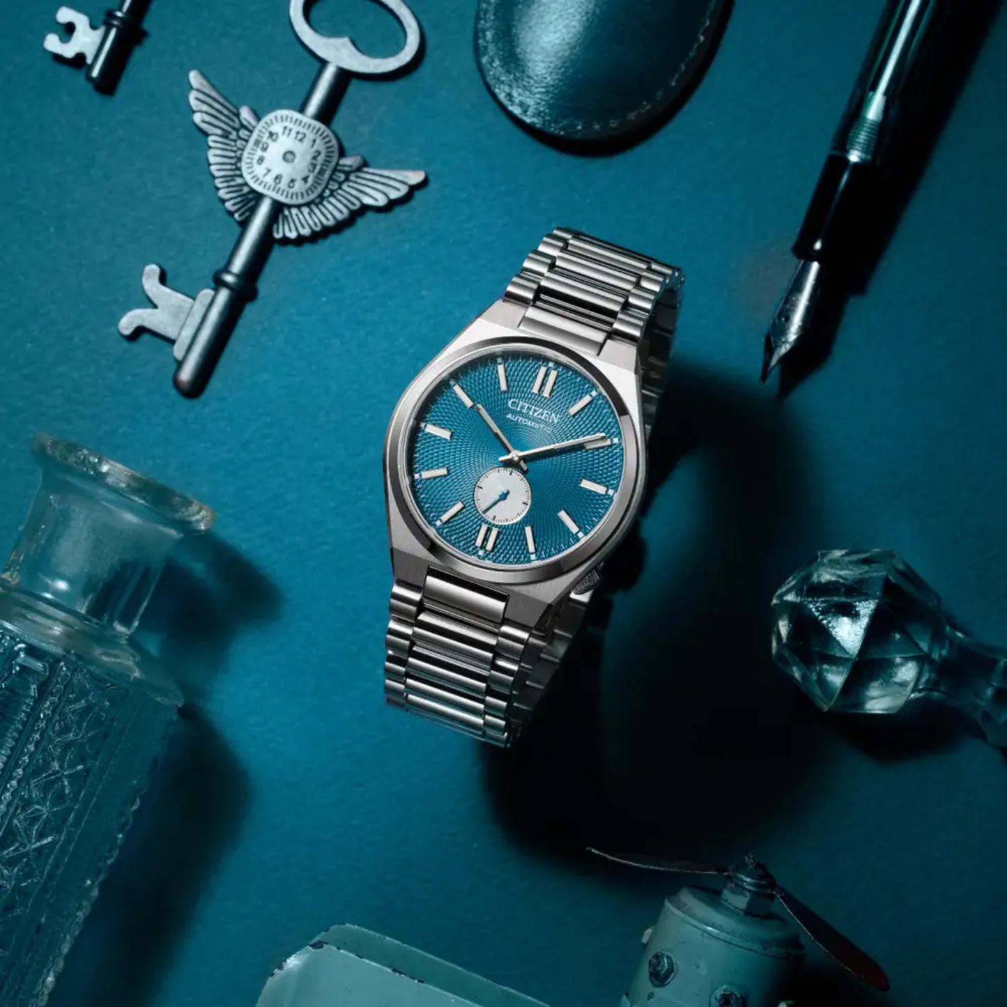 Citizen Tsuyosa Small Second Stainless Steel Blue Dial Automatic Watch 40 mm