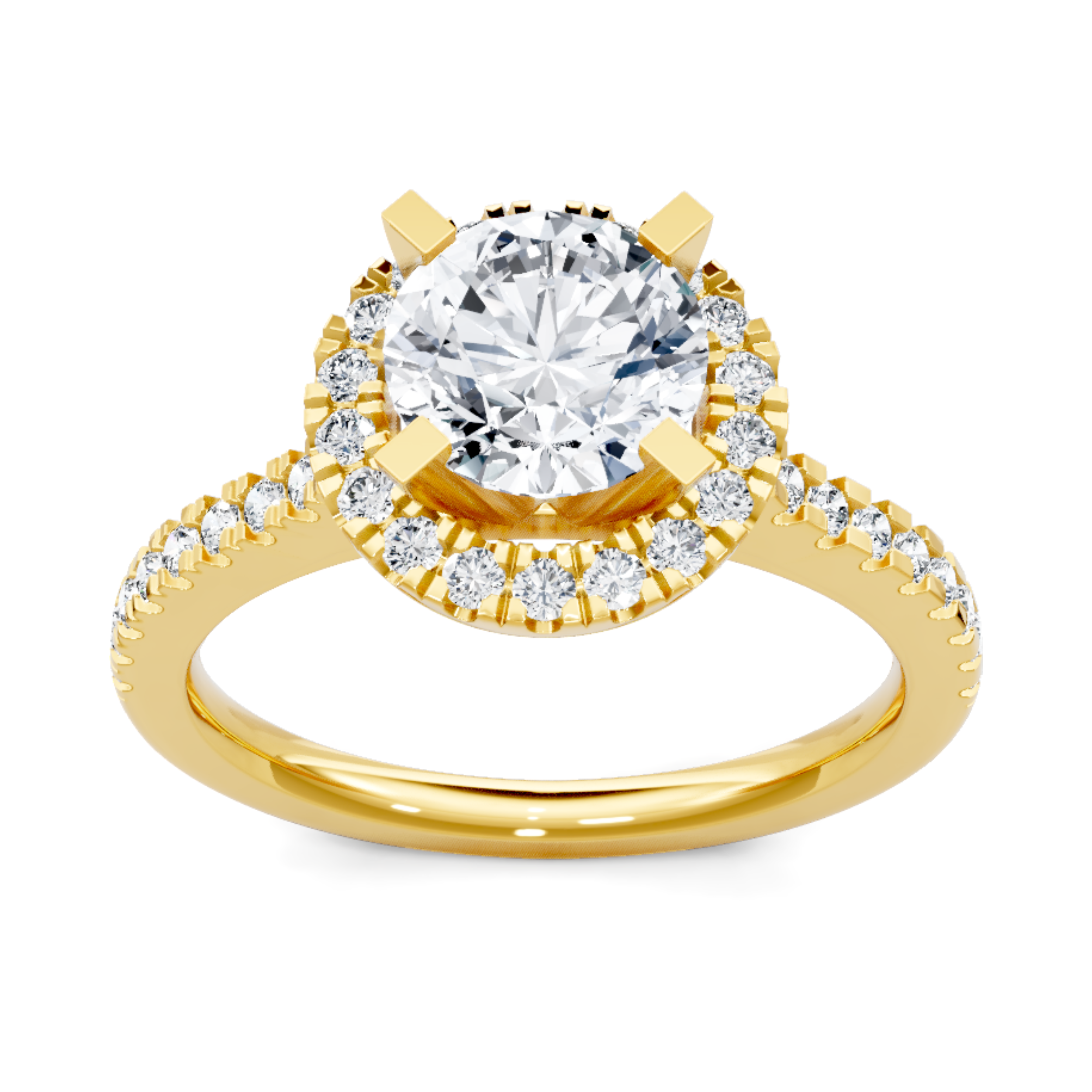 Imagine Bridal 14K Yellow Gold Round Diamond Engagement Ring 0.40ct