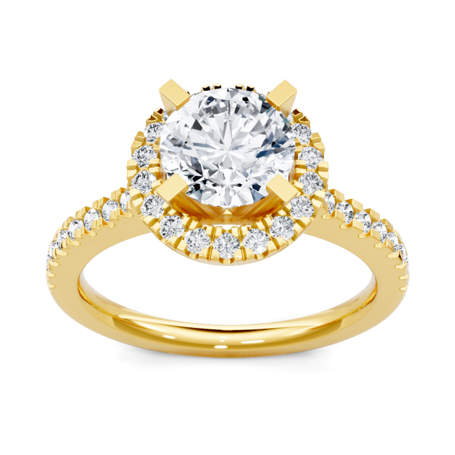 Imagine Bridal 14K Yellow Gold Round Diamond Engagement Ring 0.40ct