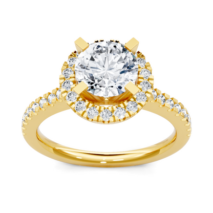 Imagine Bridal 14K Yellow Gold Round Diamond Engagement Ring 0.40ct