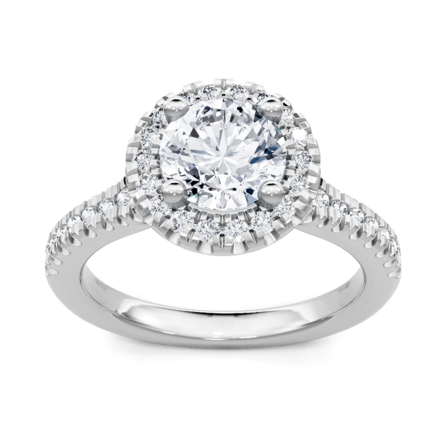 Imagine Bridal 14K White Gold Round Diamond Engagement Ring 0.40ct