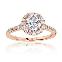 Imagine Bridal 14K Yellow Gold Round Diamond Engagement Ring 0.40ct