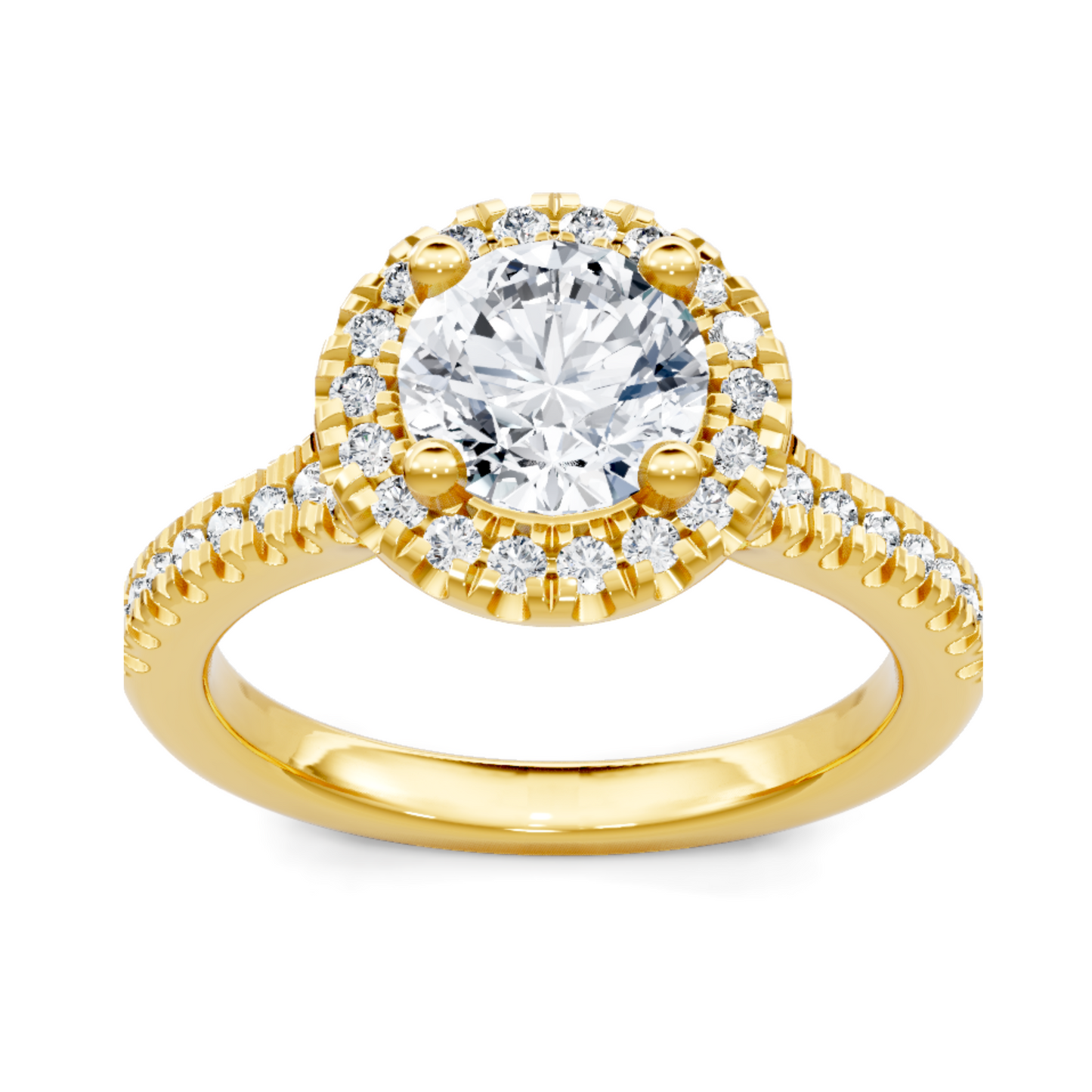 Imagine Bridal 14K Yellow Gold Round Diamond Engagement Ring 0.40ct