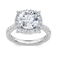 Imagine Bridal 14K White Gold Cushion Diamond Engagement Ring 0.62ct