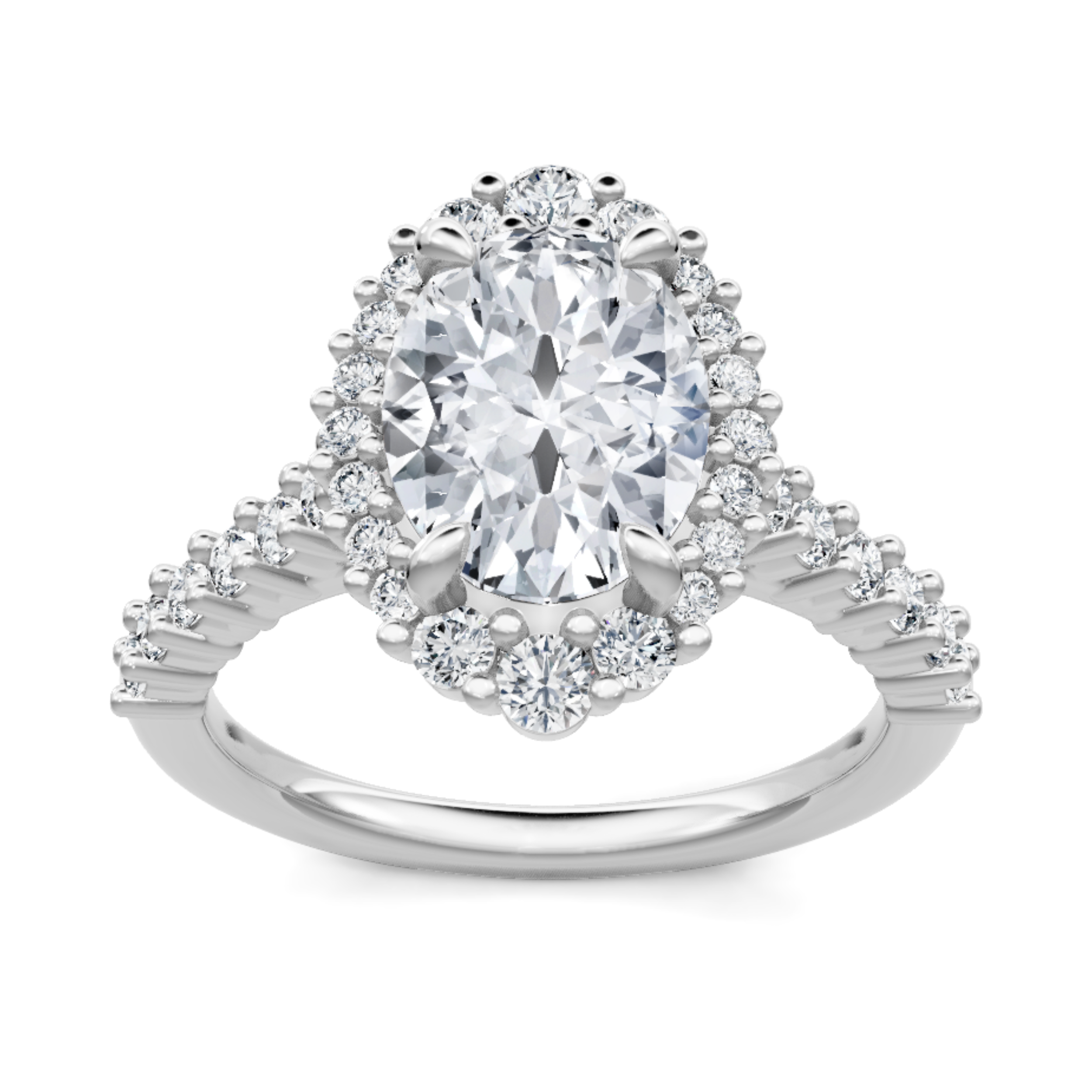 Imagine Bridal 14K White Gold Oval Diamond Engagement Ring 0.62ct