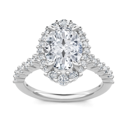 Imagine Bridal 14K White Gold Oval Diamond Engagement Ring 0.62ct
