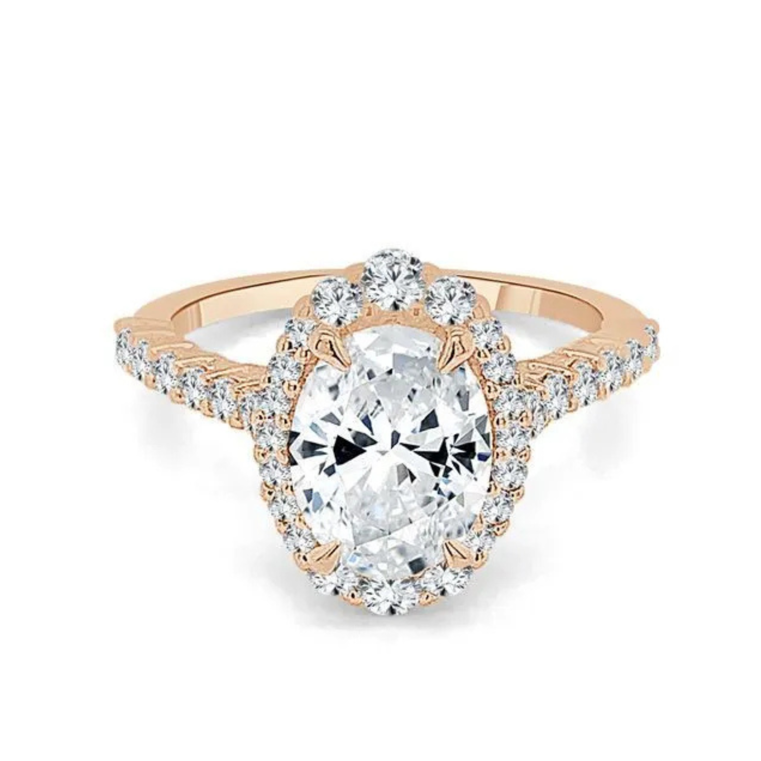 Imagine Bridal 14K White Gold Oval Diamond Engagement Ring 0.62ct