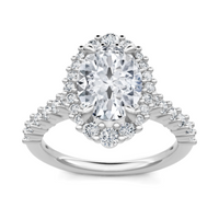 Imagine Bridal 14K White Gold Oval Diamond Engagement Ring 0.62ct