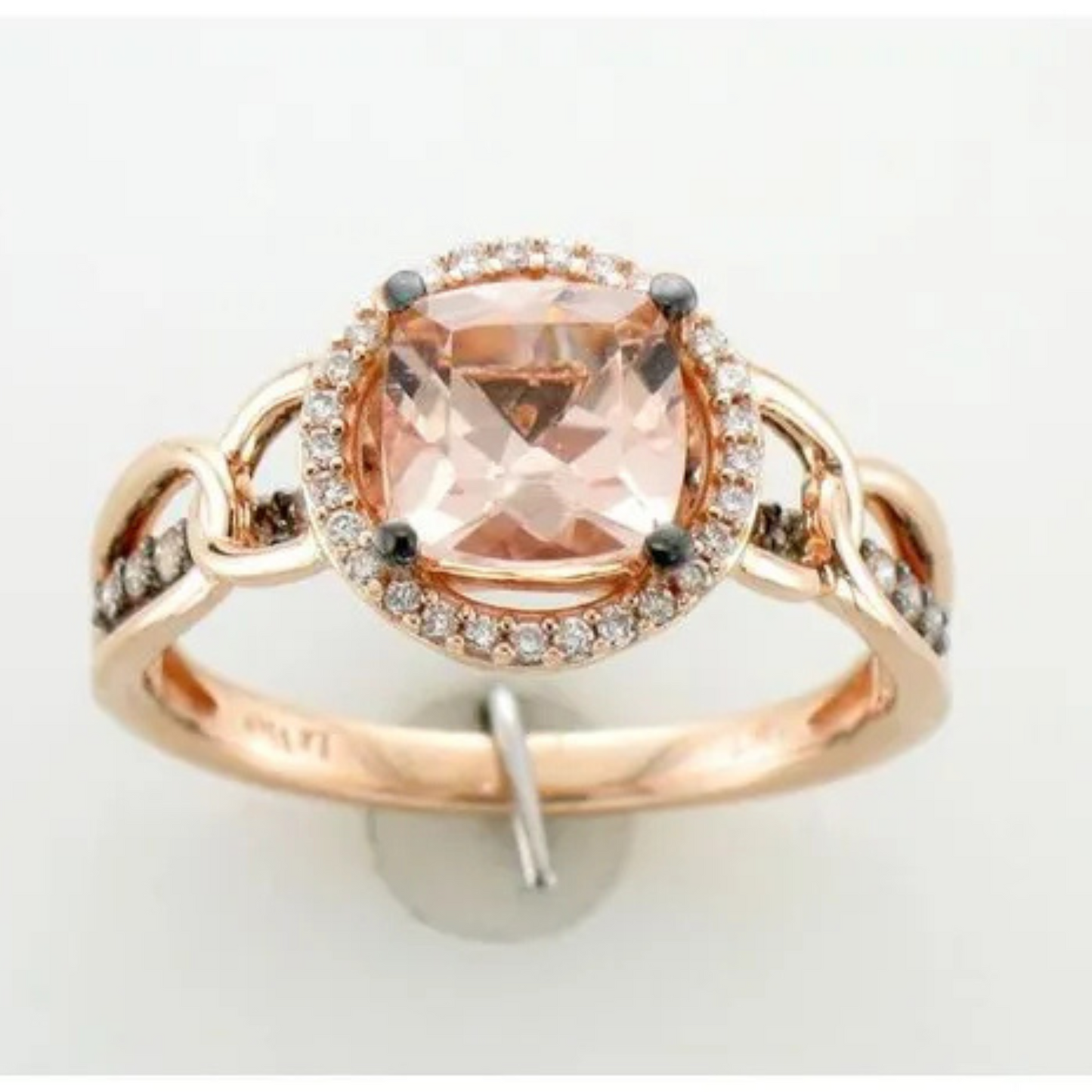 Le Vian 14K Strawberry Gold Chocolatier Peach Morganite & Diamonds Ring 1.25ct
