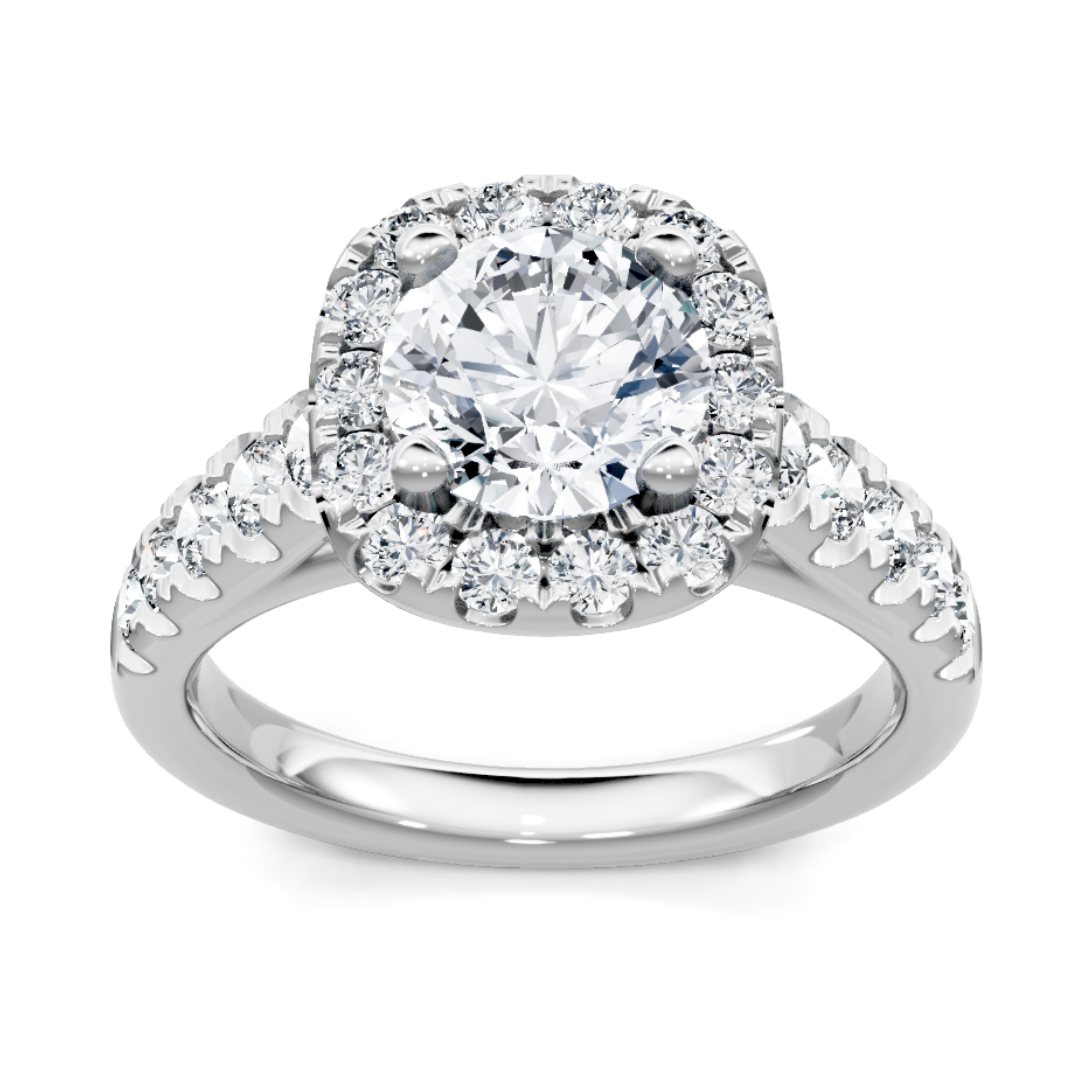 Imagine Bridal 14K White Gold Cushion Diamond Engagement Ring 0.75ct