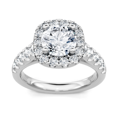 Imagine Bridal 14K White Gold Cushion Diamond Engagement Ring 0.75ct
