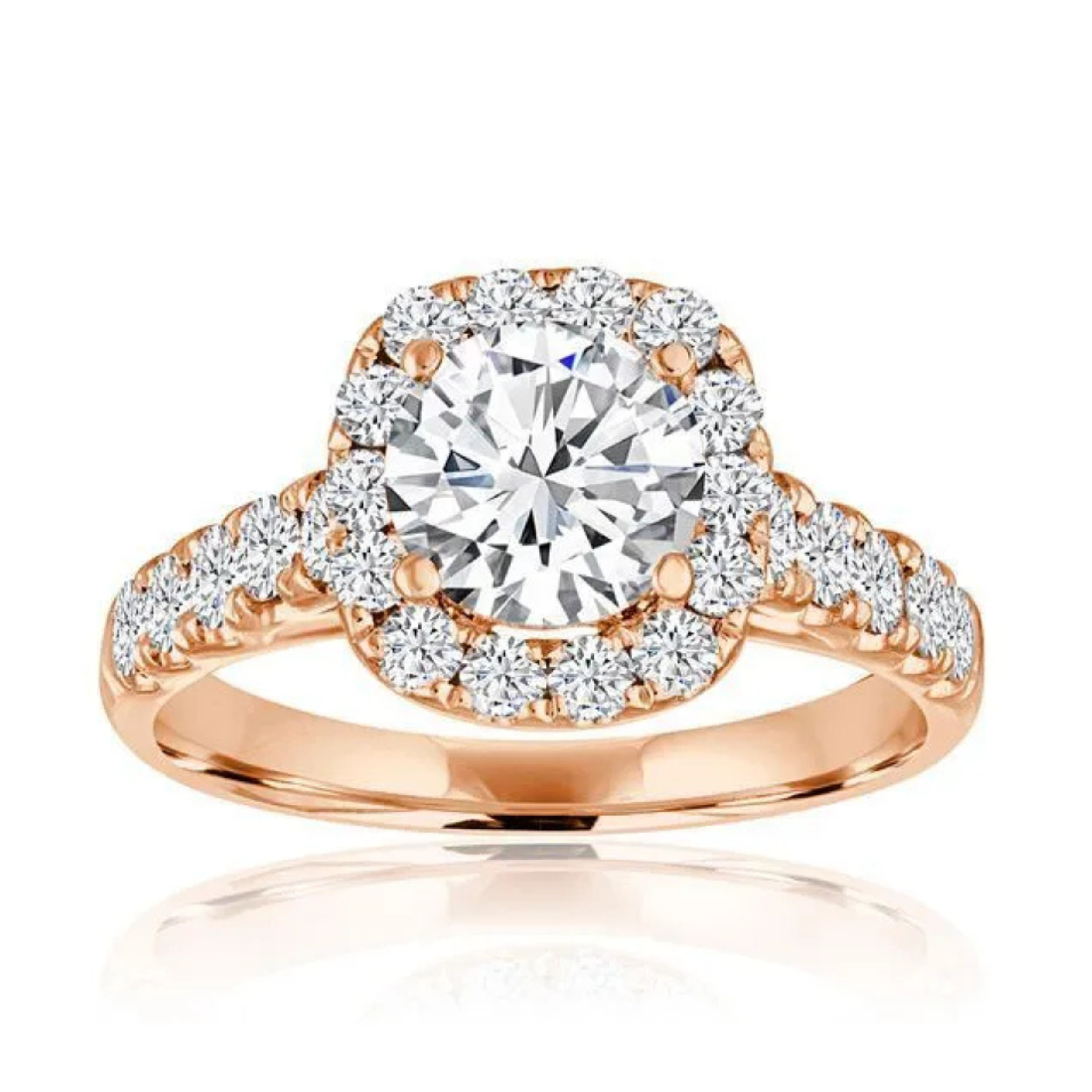 Imagine Bridal 14K White Gold Cushion Diamond Engagement Ring 0.75ct
