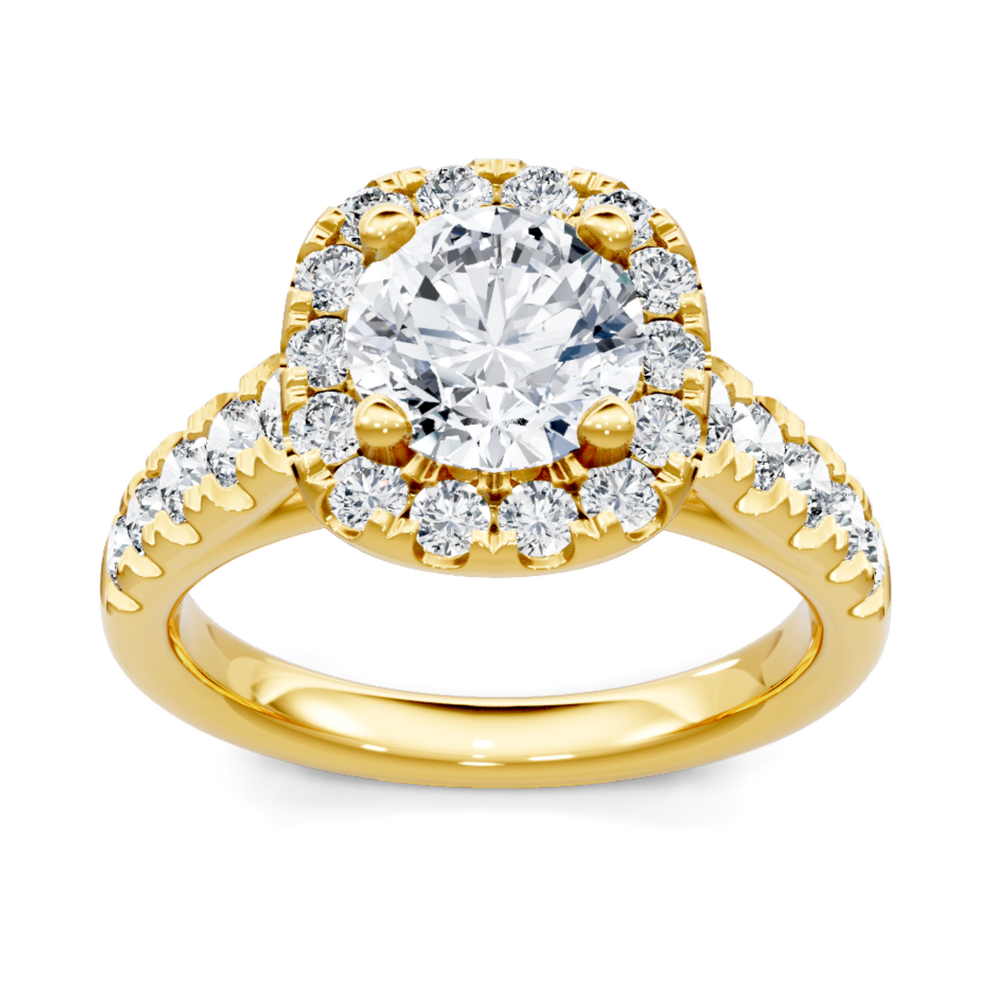 Imagine Bridal 14K Yellow Gold Cushion Diamond Engagement Ring 0.75ct