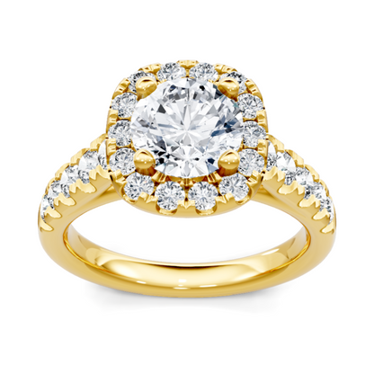 Imagine Bridal 14K Yellow Gold Cushion Diamond Engagement Ring 0.75ct