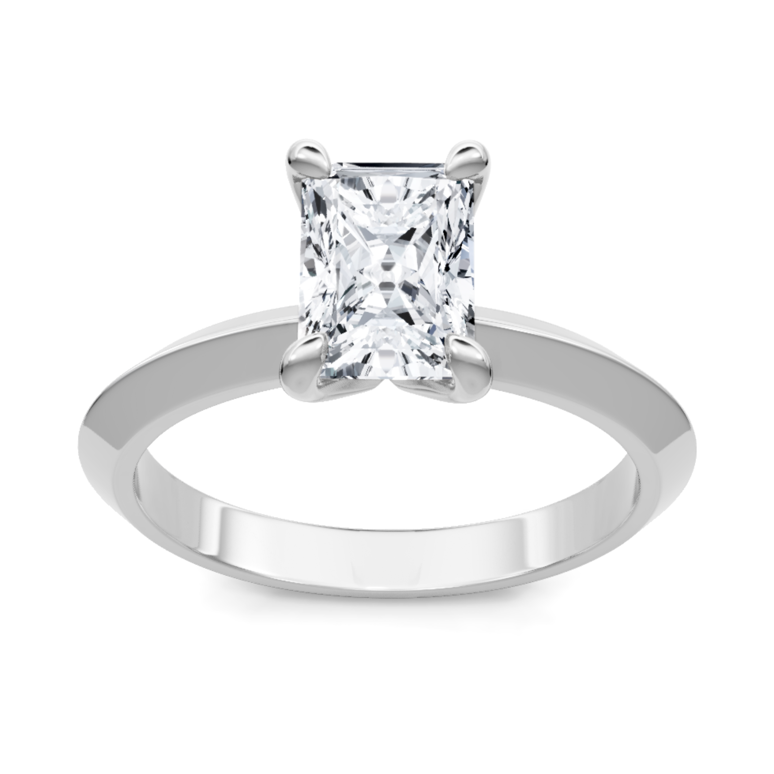 Imagine Bridal 14K White Gold Emerald Diamond Engagement Ring 1.00ct