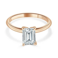 Imagine Bridal 14K White Gold Emerald Diamond Engagement Ring 1.00ct