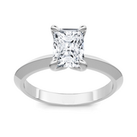 Imagine Bridal 14K White Gold Emerald Diamond Engagement Ring 1.00ct