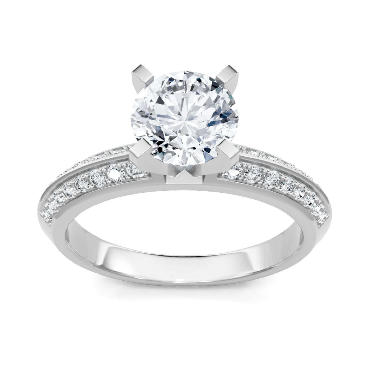 Imagine Bridal 14K White Gold Round Diamond Engagement Ring 0.20ct