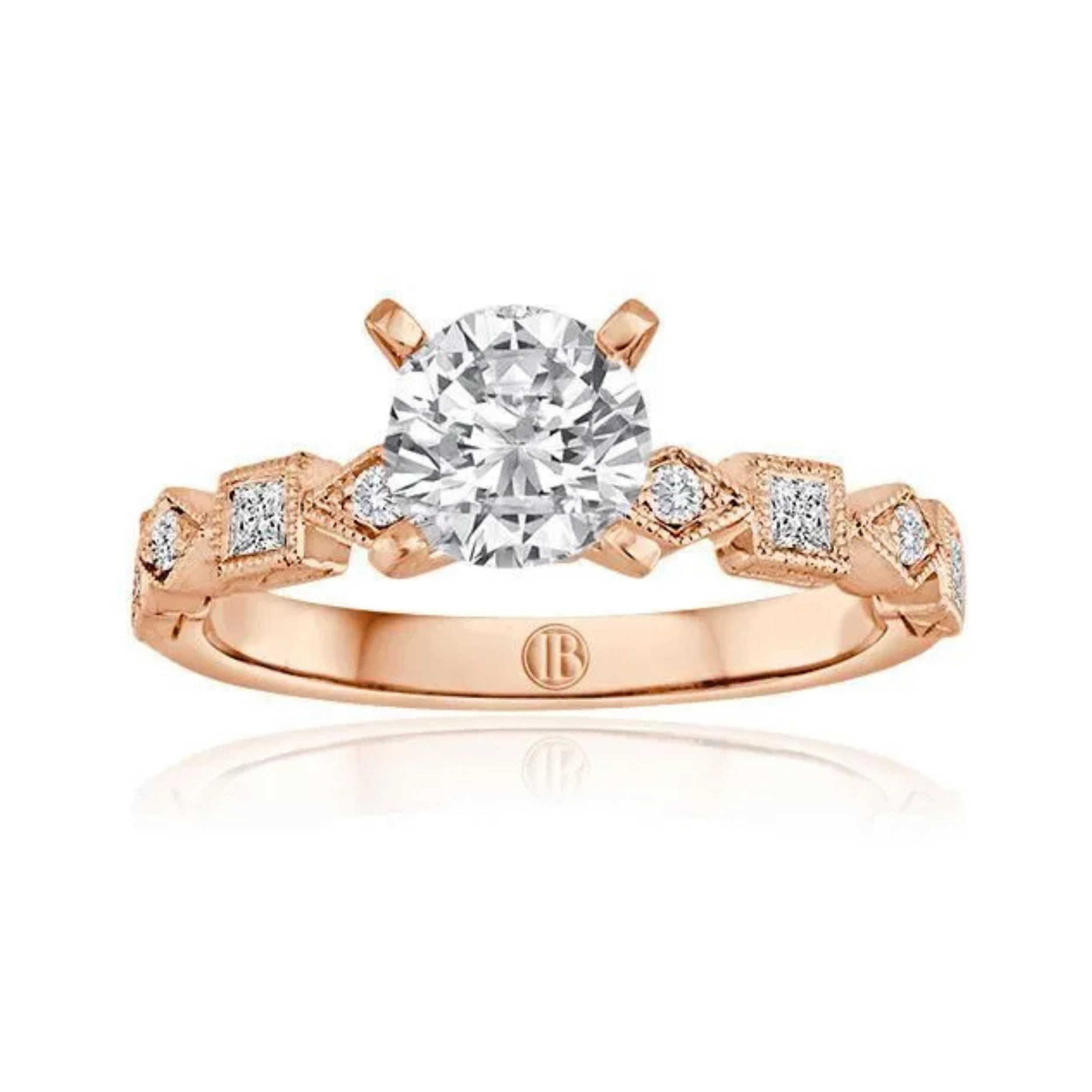 Imagine Bridal 14K White Gold Princess Diamond Engagement Ring 0.05 ct