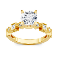 Imagine Bridal 14K Yellow Gold Princess Diamond Engagement Ring 0.05ct