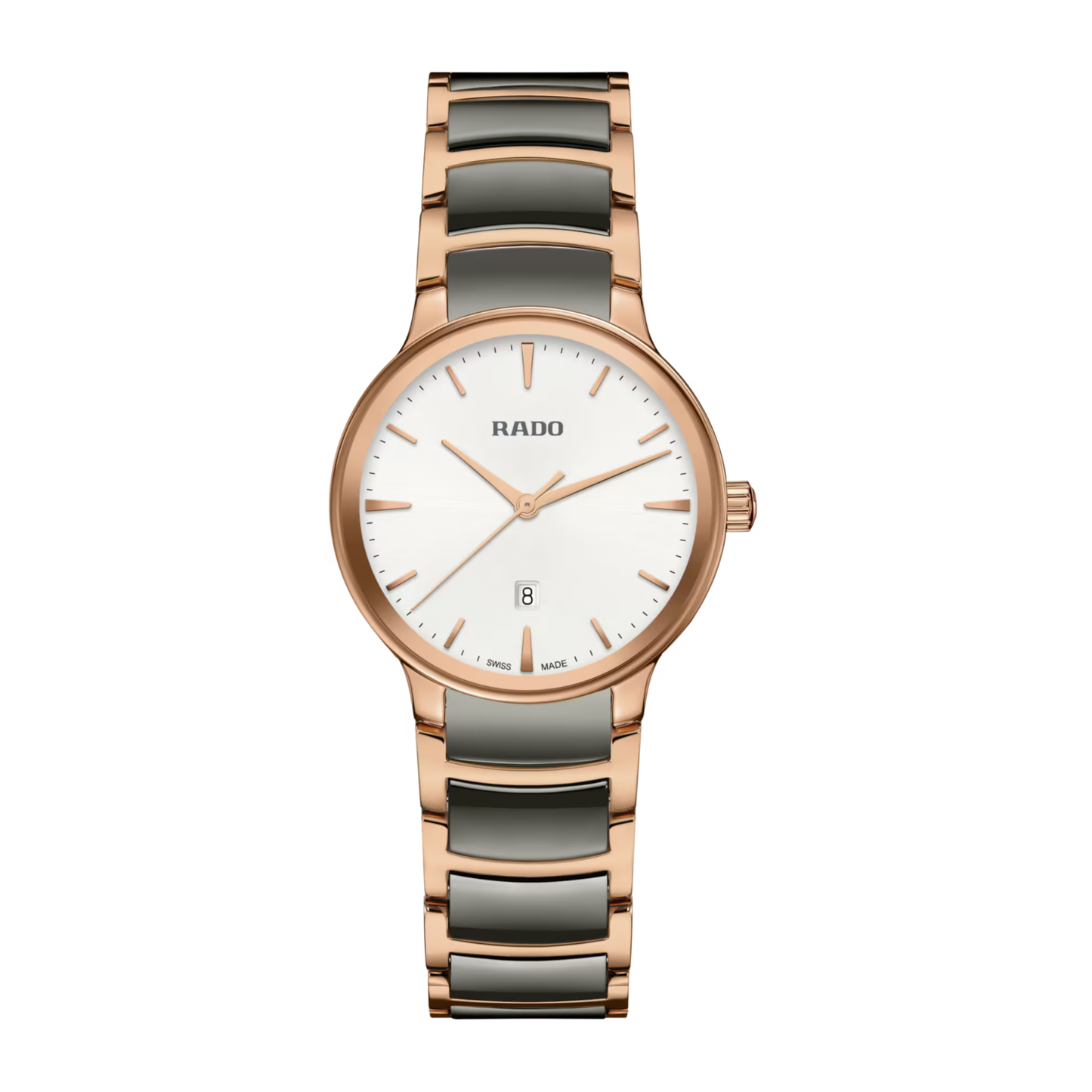 Rado Centrix White Ceramic Two Tone Automatic Watch 30.5 mm