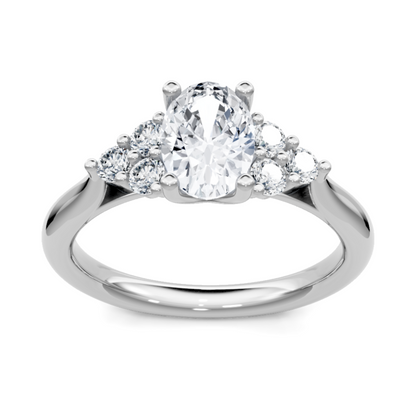 Imagine Bridal 14K White Gold Oval Diamond Engagement Ring 0.25ct