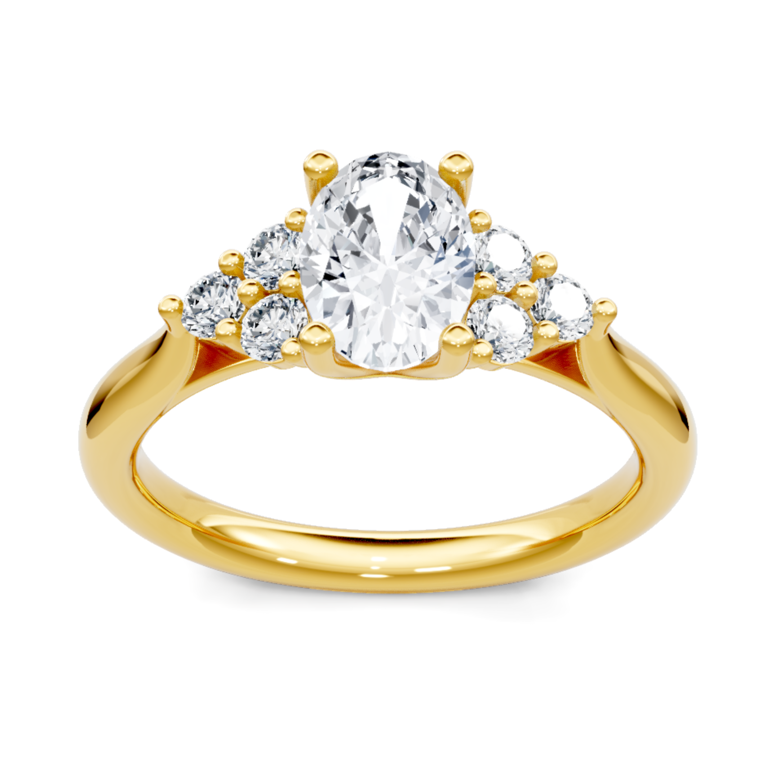 Imagine Bridal 14K Yellow Gold Oval Diamond Engagement Ring 0.25ct