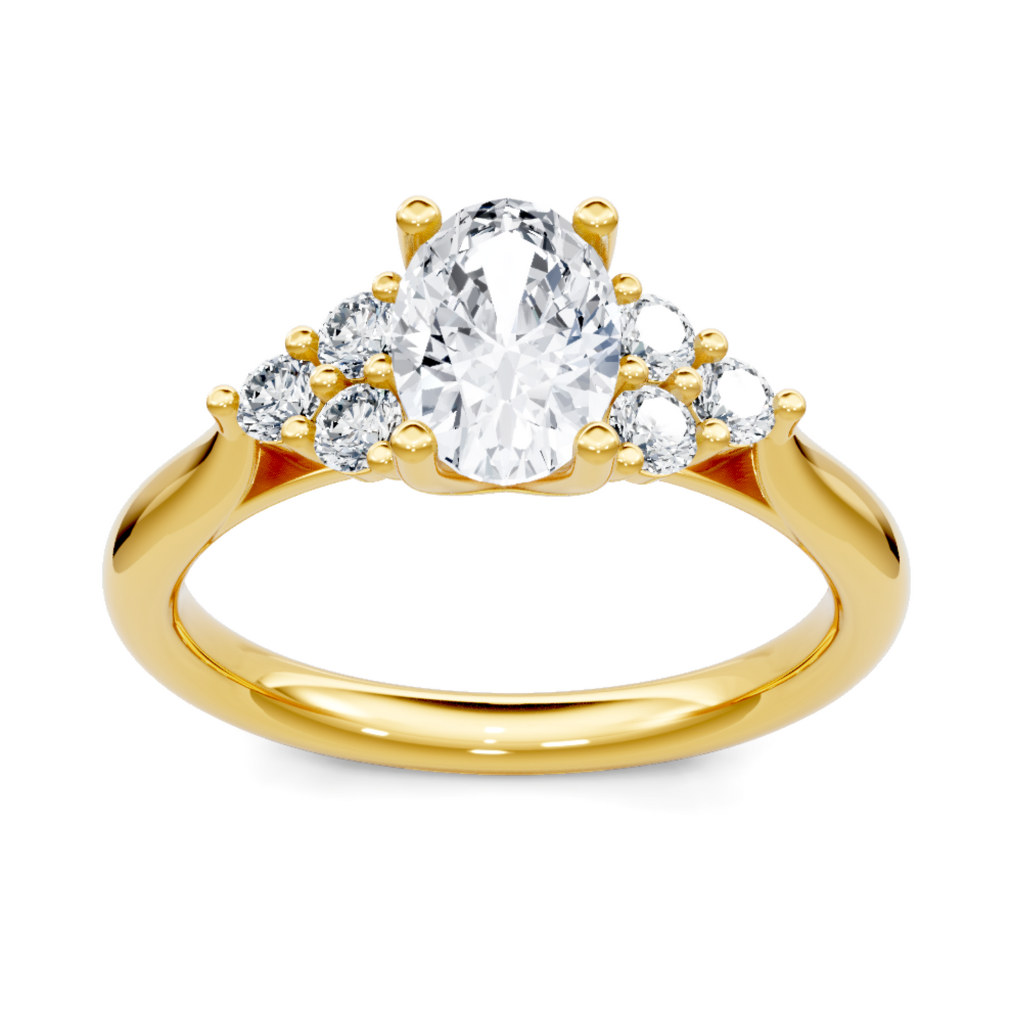 Imagine Bridal 14K Yellow Gold Oval Diamond Engagement Ring 0.25ct