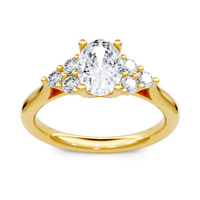 Imagine Bridal 14K Yellow Gold Oval Diamond Engagement Ring 0.25ct