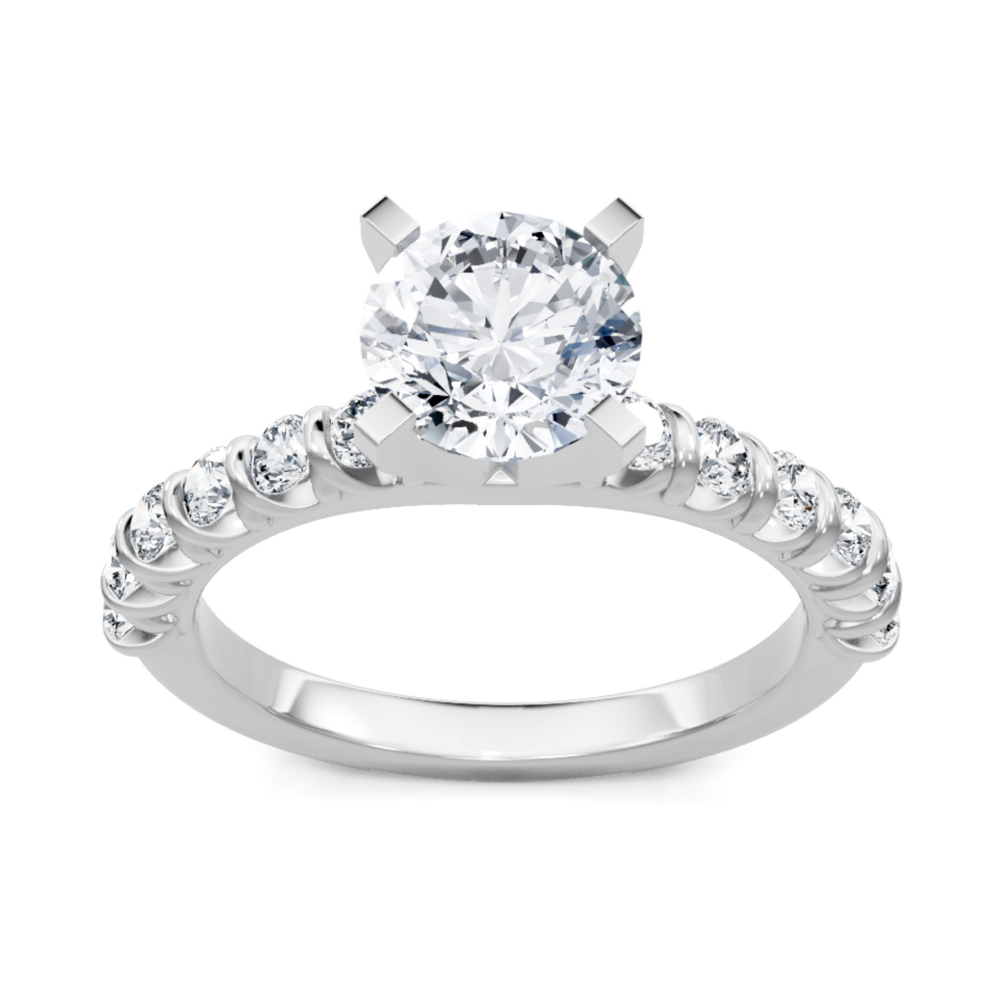 Imagine Bridal 14K White Gold Round Diamond Engagement Ring 0.50ct