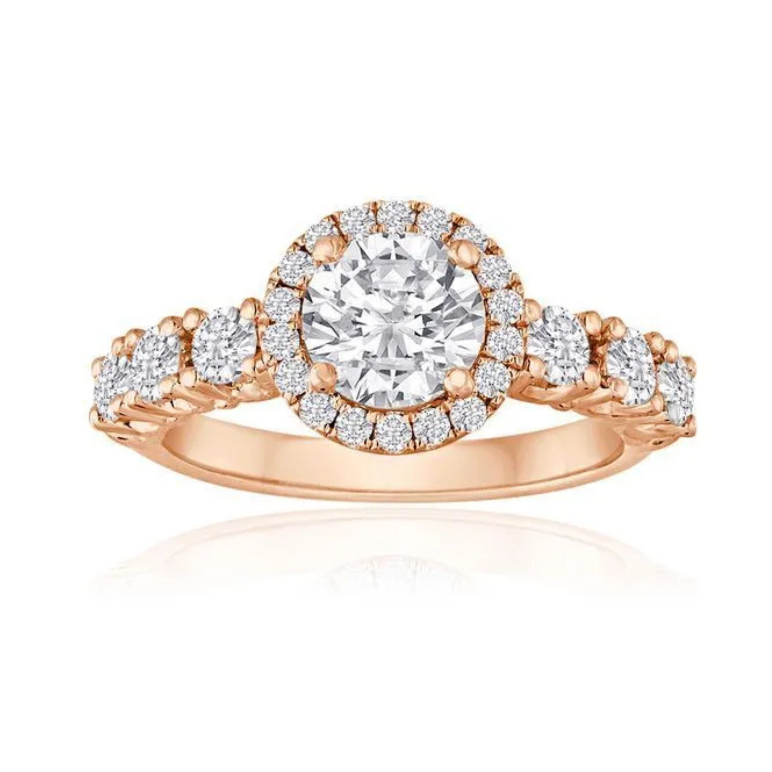 Imagine Bridal 14K White Gold Round Diamond Engagement Ring 0.50ct