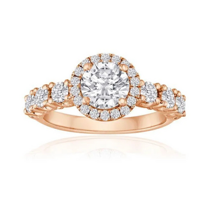 Imagine Bridal 14K White Gold Round Diamond Engagement Ring 0.50ct