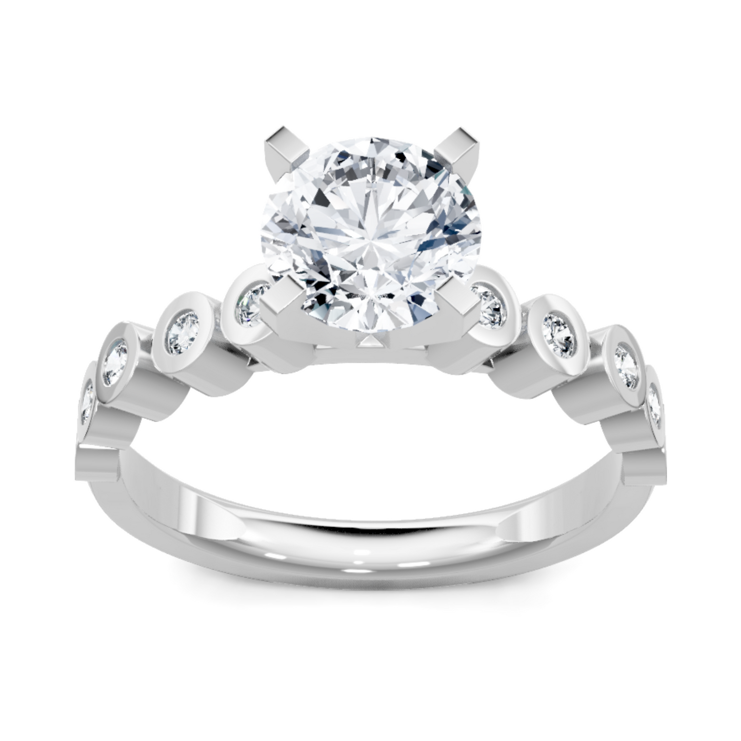 Imagine Bridal 14K White Gold Round Diamond Engagement Ring 0.25ct