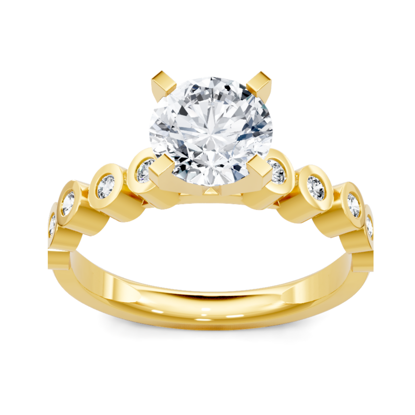 Imagine Bridal 14K Yellow Gold Round Diamond Engagement Ring 0.25ct