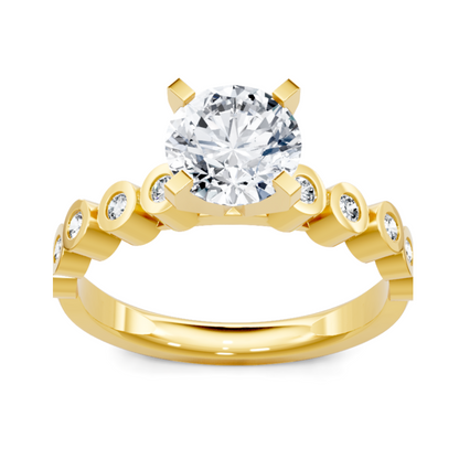 Imagine Bridal 14K Yellow Gold Round Diamond Engagement Ring 0.25ct