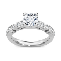 Imagine Bridal 14K White Gold Round Diamond Engagement Ring 0.10ct