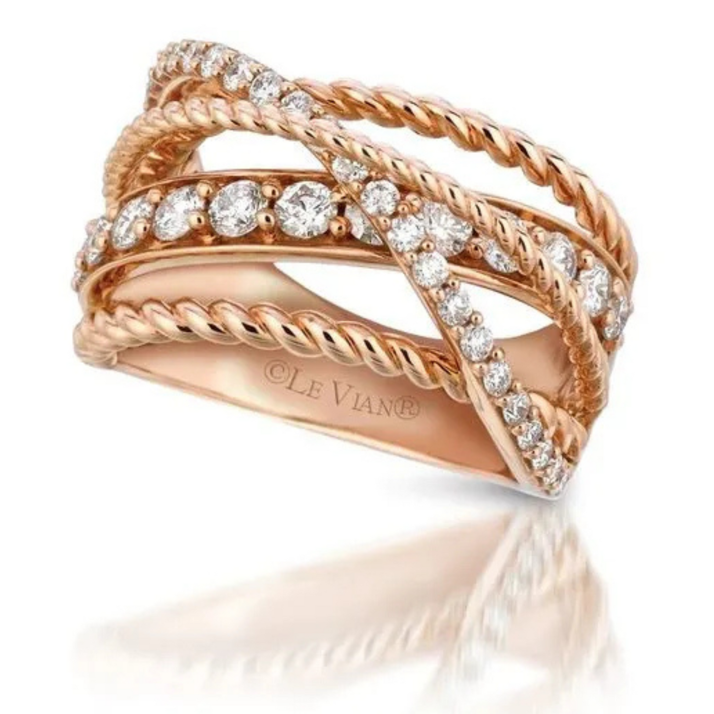 Le Vian 14K Strawberry Gold Vanilla Diamond Ring 1ct