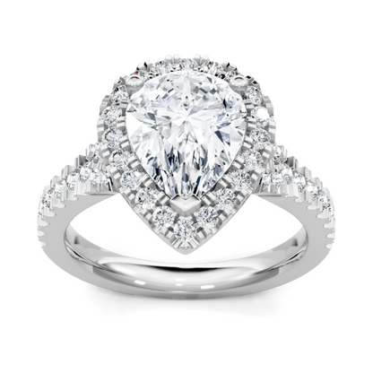 Imagine Bridal 14K White Gold Pear Diamond Engagement Ring 0.38ct