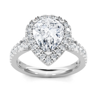 Imagine Bridal 14K White Gold Pear Diamond Engagement Ring 0.38ct